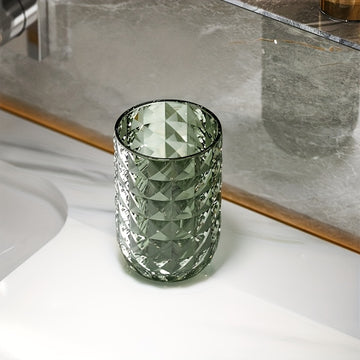 Juego de vasos de enjuague de plástico con diseño geométrico de lujo para parejas, accesorios para baño, decoración del hogar, porta cepillos de dientes para pareja