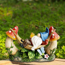 1 Estatua De Gnomo De Jardín Al Aire Libre, Figura De Gnomos Solares Tumbados En Una Hamaca Con Pájaros Y Setas, Decoración De Jardín Al Aire Libre Para Patio, Porche, Regalos De Jardín Para Mamá/abuela/mujer