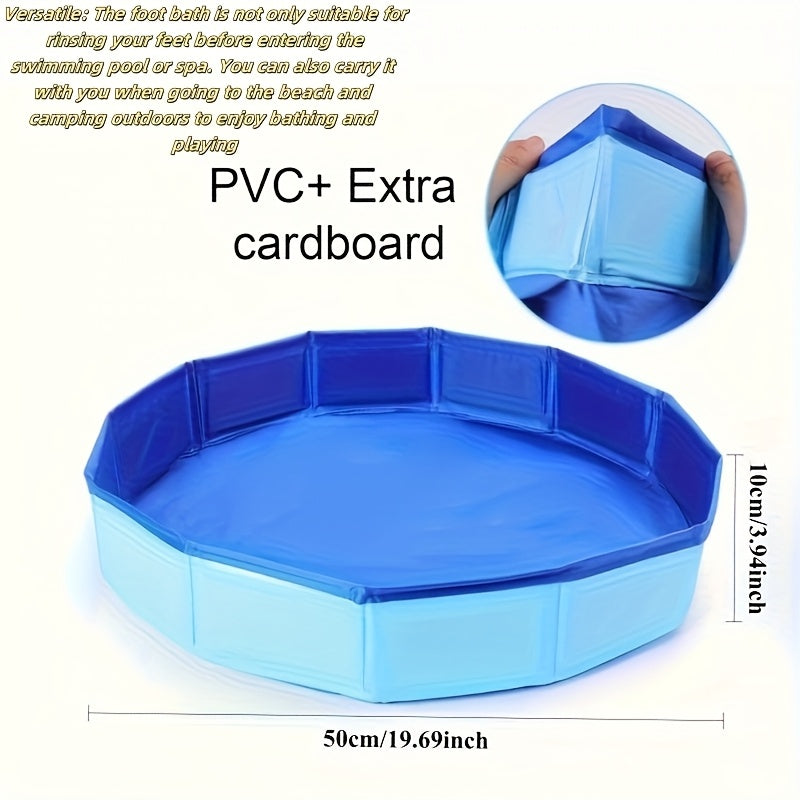 Baño de Pies Plegable de PVC - Bañera Portátil para Remojar los Pies con Diámetro de 48.26 cm para Entrada de Piscina, Camping y Playa - Sin Necesidad de Electricidad, Diseño Duradero y Ahorra Espacio con Almacenamiento Fácilmente Plegable, Soporte Robus