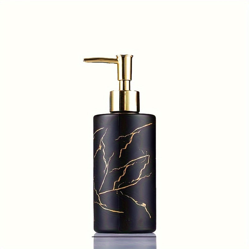 1pc Dispensador de jabón con diseño de mármol, botella de loción de encimera con bomba, contenedor de loción para baño, botella vacía recargable para champú, gel de ducha y jabón de manos, accesorios de baño, decoración del hogar, muebles para el hogar