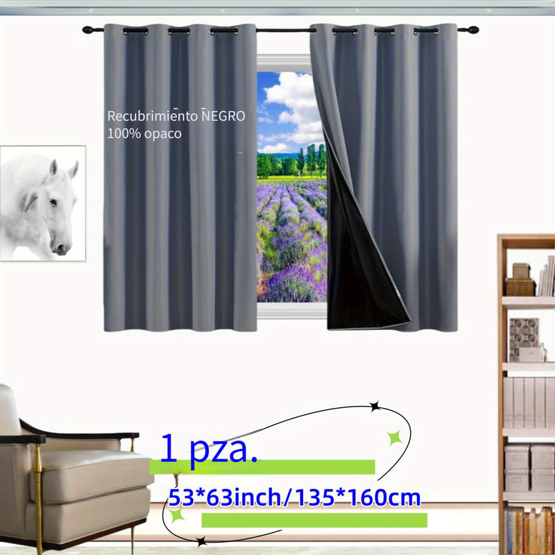 1pc Cortina Opaca de Lujo para Puerta - Color Sólido Intenso con Ojales en la Parte Superior, Diseño de Privacidad Completa para Dormitorio, Sala de Estar, Decoración de Oficina