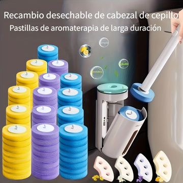 1 Juego de Accesorios para Cepillo de Inodoro Desechable, Eliminación Potente de Manchas + Fragancia Duradera, Cabezal de Cepillo de Baño Descartable, Suministros para el Cuarto de Baño
