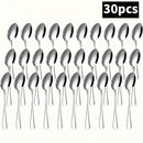 Juego de 30 Cucharas de Café Mini de Acero Inoxidable - Duraderas, Pulidas como un Espejo para Postres, Té, Helado - Ideales para Fiestas, Bodas, Uso en Cocina y Comedor
