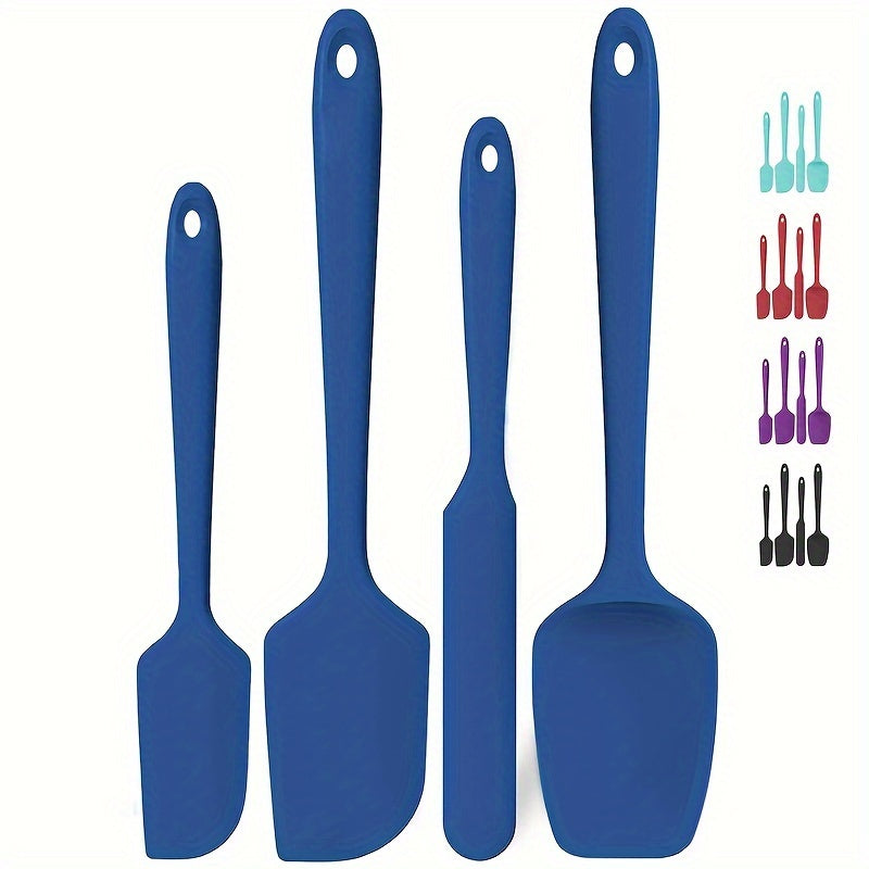 Juego de 4 espátulas de silicona resistentes al calor: U-Taste 600ºF de alta temperatura sin costuras, sin BPA, de grado alimenticio, flexibles, de goma, de silicona, para cocina, mezclas, horneado, raspador para utensilios de cocina antiadherentes, jueg