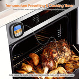 Termómetro digital HOTU con pantalla táctil, probeta de acero inoxidable y temporizador de reloj - Ideal para cocina, cocción, horneado, líquidos, dulces, parrillas, hornos - Material ABS, funcionamiento con batería, termómetro para cocción