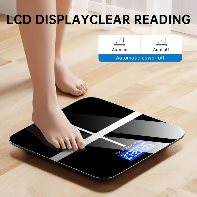 Balanza digital de alta definición, capacidad de 396 lb, pantalla LED, batería AAA no recargable, plástico, plataforma ultra ancha, conmutable KG/libra, sin batería incluida