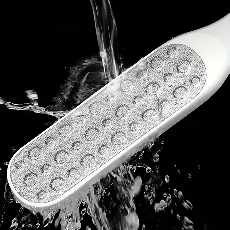 Placa de exfoliación de pies de acero inoxidable de doble cara, esencial para eliminar callos y piel muerta, dejando tus pies suaves