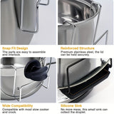 Atrapa gotas de agua de silicona, soporte de tapa de olla de acero inoxidable, compatible con la mayoría de ollas de cocción lenta, no en contacto con alimentos, seguro para lavavajillas, prevención de condensación, mantenimiento de limpieza de cocina