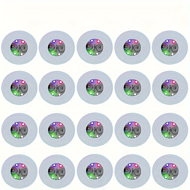 20 piezas de posavasos LED, luces adhesivas LED, luces para botellas de vino y licor, luces para copas, destelladores para botellas de champaña, fiestas y bares