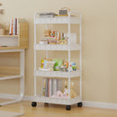 Carrito de Almacenamiento Plástico con Ruedas y 3 Niveles - Organizador Multifuncional para Cocina, Sala de Estar, Oficina y Baño - Diseño de Estructura Metálica Negra, Carrito de Almacenamiento para Cocina, Expositores Utilitarios