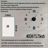 Reloj de pared digital 3D moderno NONZHU, pantalla grande luminosa, funcionamiento silencioso, ideal para sala y dormitorio (el estilo luminoso solo emite luz en ambientes oscuros), perfecto para Navidad