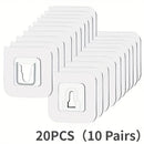 10 unidades/5 pares - 20 unidades/10 pares de ganchos adhesivos potentes sin rastro, sin taladro, multifuncionales para baño y cocina, ganchos adhesivos impermeables para hogar para baño, cocina, almacenamiento de dormitorio, ganchos de utilidad