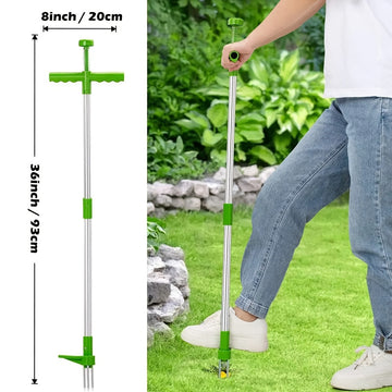 1pc Herramienta Manual para Arrancar Malas Hierbas, Diseño de Tubo de Aluminio de Doble Sección, Fácil de Usar, Removedor de Malas Hierbas para Jardín, No Necesita Electricidad, Herramienta de Jardinería para Deshierbar