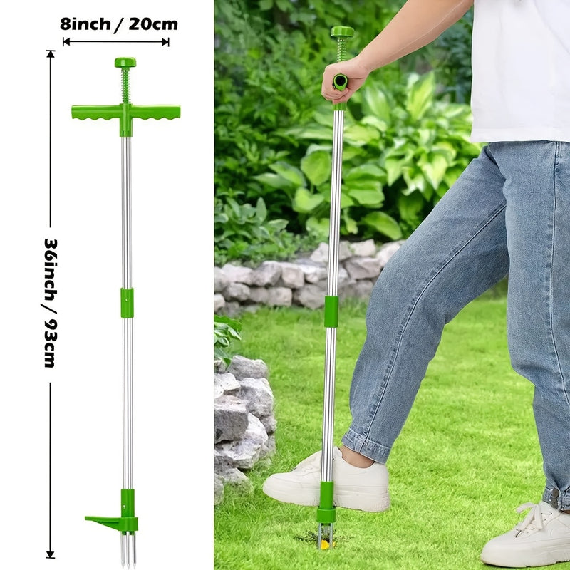 1pc Herramienta Manual para Arrancar Malas Hierbas, Diseño de Tubo de Aluminio de Doble Sección, Fácil de Usar, Removedor de Malas Hierbas para Jardín, No Necesita Electricidad, Herramienta de Jardinería para Deshierbar