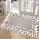 Tapete de bienvenida con diseño gris simple, resistente y lavable a máquina, antideslizante, ideal para salas, dormitorios y áreas de lectura, tapete para sala