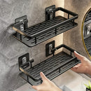 Estantes de pared que ahorran espacio para baño y cocina - Instalación sin taladro, plástico duradero, ideal para almacenar artículos de tocador, cosméticos y artículos varios, solución de almacenamiento para baño | Estantes de pared modernos | Estantes