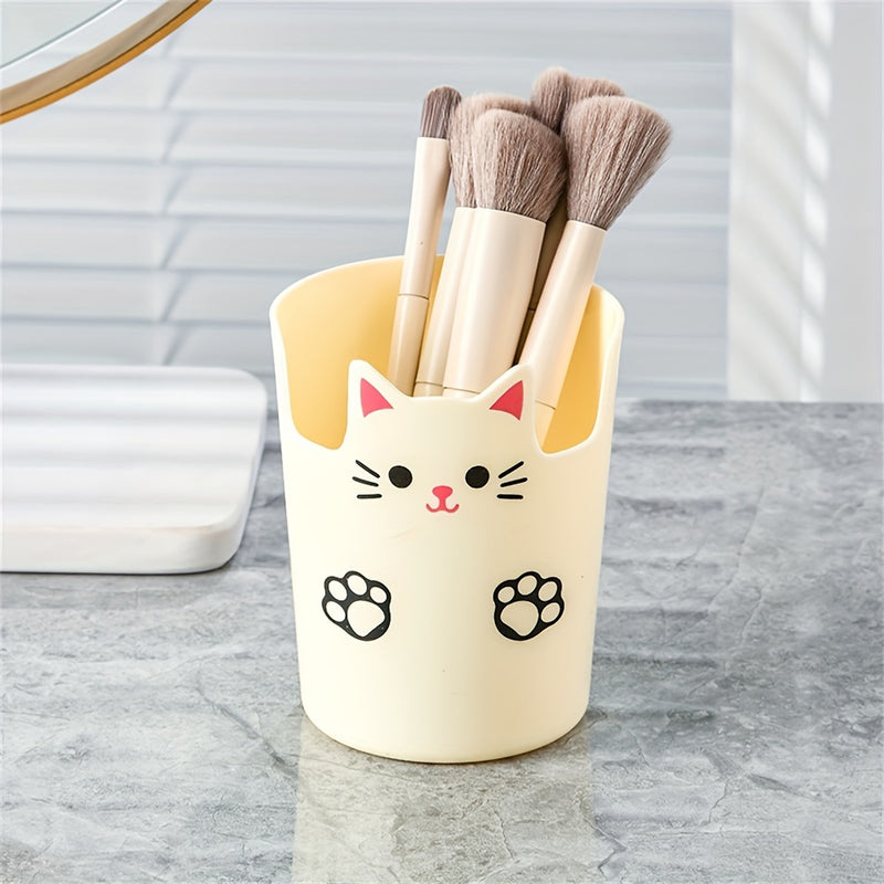 Organizador Creativo de Brochas de Maquillaje - Esencial para Dormitorio, Caja Organizadora de Pinceles y Lápices de Cejas para Escritorio