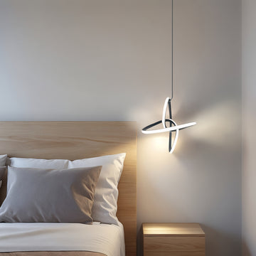1 pieza de lámpara colgante LED negra moderna, adecuada para salones, cocinas, dormitorios, luz de techo sencilla, instalación semienterrada, lámpara desmontable, sin batería, cableado fijo, 110-240V