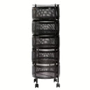 1pc Estantería clásica redonda giratoria de metal, Organizador de estantería abierta de varios niveles para cocina, Canasta de frutas y snacks autónoma, Sin energía ni batería necesaria, Construcción de metal