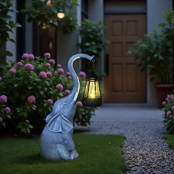Estatuas de Elefante Serie IP65, Luces Solares para Exteriores, Decoracións de Patio y Balcón, Manualidades, Regalos Perfectos para Halloween, Pascua y Acción de Gracias