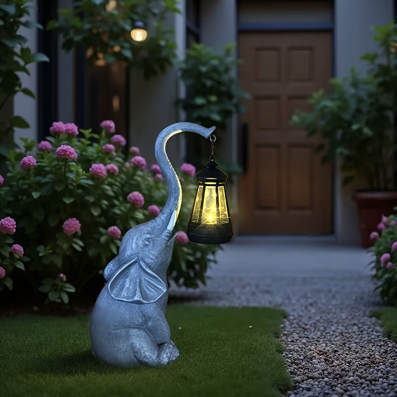 Estatuas de Elefante Serie IP65, Luces Solares para Exteriores, Decoracións de Patio y Balcón, Manualidades, Regalos Perfectos para Halloween, Pascua y Acción de Gracias
