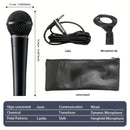 Micrófono Profesional de Alta Resistencia con Malla Metálica - Ideal para Actuaciones en Vivo, Grabación en Estudio, Podcasts y Streaming - Compatible con Karaoke, Mezcladores e Interfaces de Audio - Sin Necesidad de Batería/Energía, Conector 6.35mm, Dis