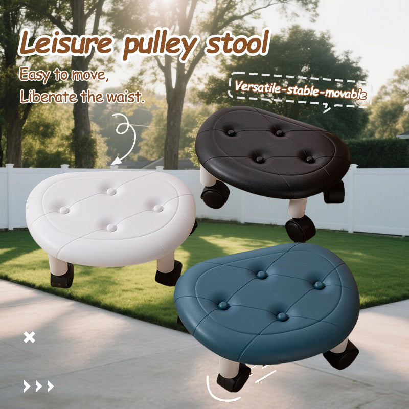 Taburete de cuatro ruedas, silla de equilibrio para sentarse y arrodillarse en todas las estaciones, taburete rodante para pedicura, escalón móvil bajo, ideal para hogar, oficina y limpieza del piso