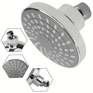 Cabezal de ducha de lluvia a alta presión con rótula giratoria ajustable, acabado en cromo, montaje en pared, fácil instalación, boquillas autolimpiantes, diámetro de 9.5 cm, material ABS, forma redonda para baños modernos, accesorios para ducha