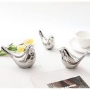 Elegantes figuras de pájaros pequeños dorados - Decoración moderna de porcelana para sala de estar, dormitorio, oficina y armarios, perfectas para el Día de San Valentín, decoración de pájaros.