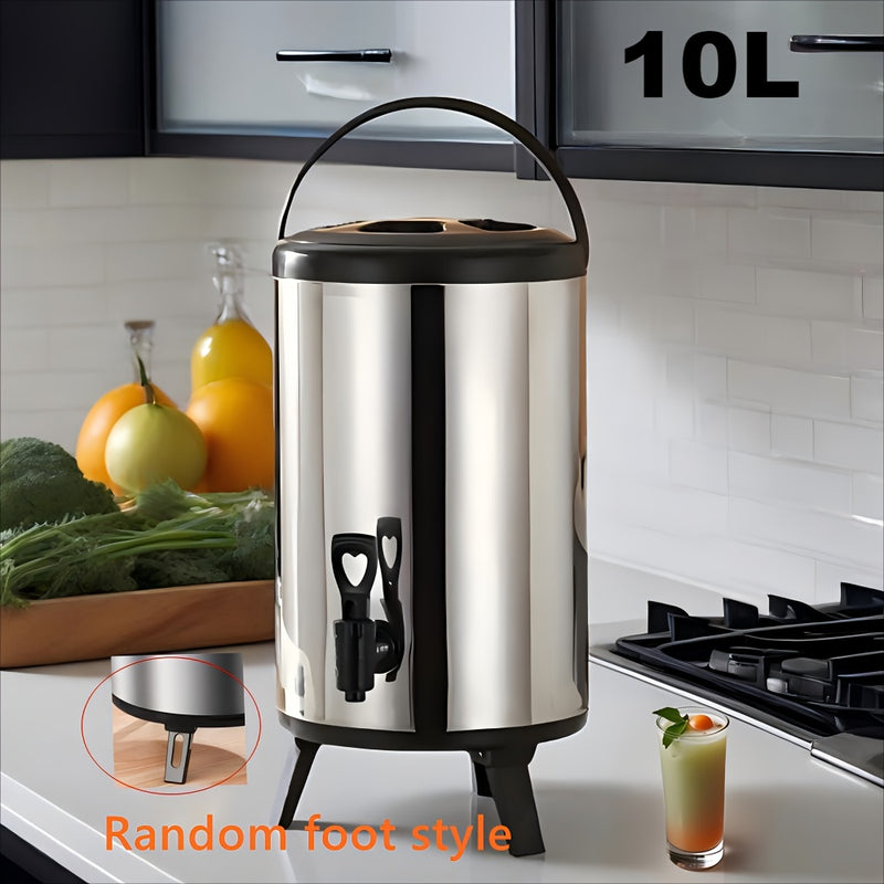 Cubeta multiusos para hielo, cubeta para agua al aire libre, cubeta térmica, cubeta para té de leche, gran capacidad, diseño de tapa multicapa, conserva el calor por más de 12 horas