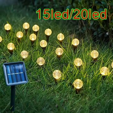 Lámpara de Inserción en el Suelo con Bolas Acrílicas Solares, Cadena de Luz Exterior de 30 Piezas para Jardín y Patio, Decoración de Villa con Ambiente Especial, Resistente al Salpicadero IP44