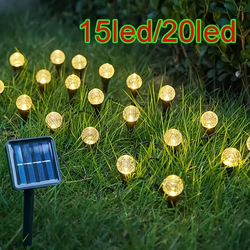 Lámpara de Inserción en el Suelo con Bolas Acrílicas Solares, Cadena de Luz Exterior de 30 Piezas para Jardín y Patio, Decoración de Villa con Ambiente Especial, Resistente al Salpicadero IP44
