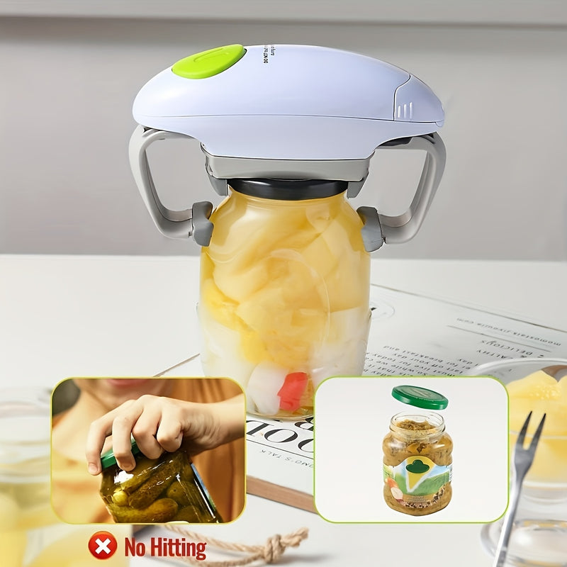 1 pieza de TAIVODB, abridor de frascos automático - Gadget de cocina eléctrico sin manos con 3 en 1, diseño ergonómico, tapa automática y mantén caliente el frasco, compatible con todos los tamaños, material ABS, alimentado por batería (36V) para uso dom