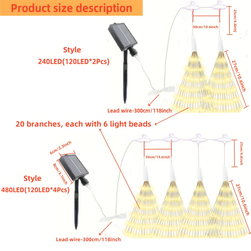 Paquete de 1, Luces Solares Colgantes LED para Exteriores con Fuegos Artificiales, Luces Esféricas de Estallido de Estrellas Brillantes LED, Impermeables IP65 con 8 Modos y Cable de Cobre para Patio, Sombrilla, Alero, Jardín, Árbol, Tienda, Decoración Na