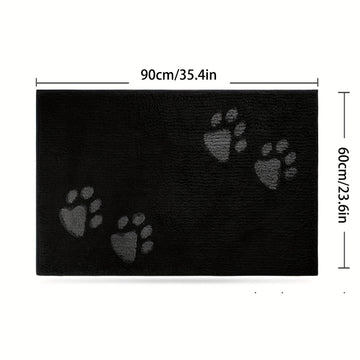 Tapete para puerta con trampa de tierra, 59.94x89.92 cm, lavable a máquina, microfibra, para zapatos y patas de perro embarrados