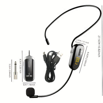 Sistema de micrófono inalámbrico JYX U-200 con pantalla LED, USB-C y conector de 3,5 mm, sonido claro y original de alta calidad, adecuado para fitness, enseñanza, actuaciones, sistemas de sonido y podcasts.