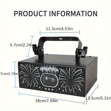 Luz de Animación de Haz RGB de 500mW con Control Remoto - Proyector Profesional para Fiestas de DJ y Escenario, Activado por Sonido, Ideal para Karaoke, Discotecas, Bodas, Halloween, Navidad y Decoraciones del Black Friday