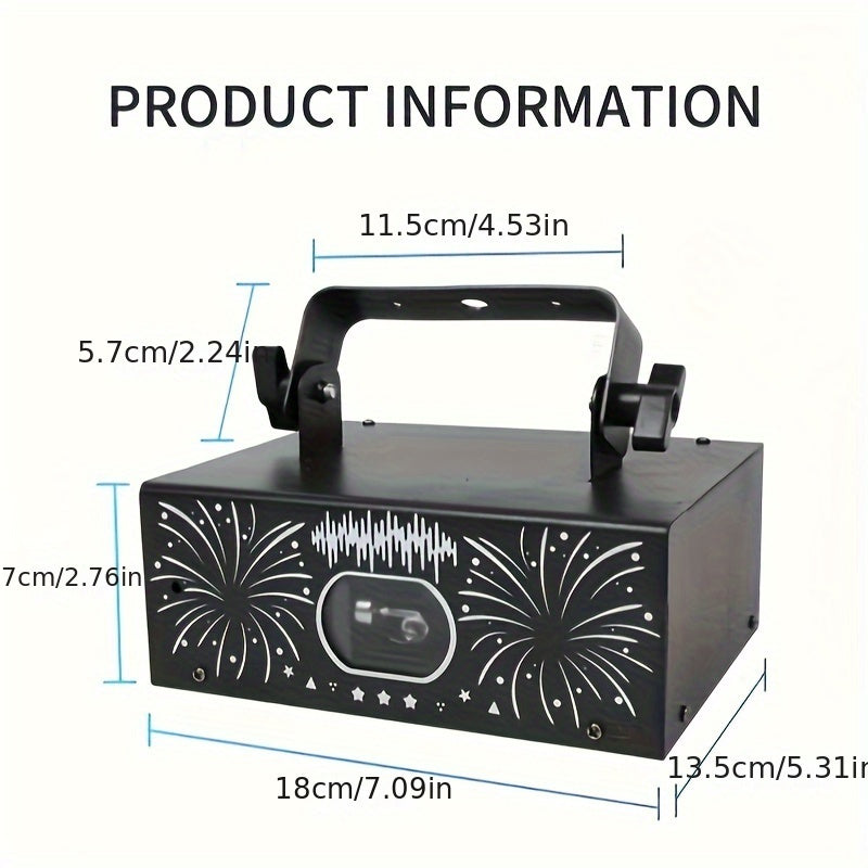 Luz de Animación de Haz RGB de 500mW con Control Remoto - Proyector Profesional para Fiestas de DJ y Escenario, Activado por Sonido, Ideal para Karaoke, Discotecas, Bodas, Halloween, Navidad y Decoraciones del Black Friday