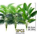 3 Árboles de Planta Simulados Verdes Combinables - Resistente a los Rayos UV, 36 Hojas por Juego para Decoración del Hogar y Oficina, Escenas de Compromiso y Boda, Sin Contenedor