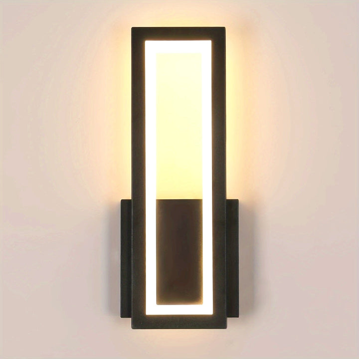 Luz de Pared LED Moderna - Blanco Cálido 3000K, Lámpara Interior de Acrílico Negro para Dormitorio, Sala de Estar, Pasillo y Escaleras