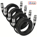 4 piezas de cable para micrófono XLR, 3 pines balanceado XLR, para sistema PA, grabadora de estudio, amplificador, cubierta PVC, producto más vendido temporada de graduación, regalo de cumpleaños, karaoke, equipo de podcast, cable para microfonía de grab