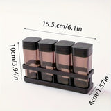 4 Piezas, Frascos Mezcladores De Especias, Juego De Frascos De Especias Transparentes, Caja De Condimentos Con Tapa, Recipiente De Almacenamiento De Condimentos Para Especias, Saleros Y Pimenteros, Juego De Frascos De Especias Transparentes, Utensilios D