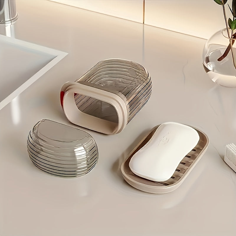 1 caja de jabón impermeable con tapa PET, contenedor hermético portátil para viajes y actividades al aire libre – Caja mini de almacenamiento para campamentos, senderismo e higiene personal