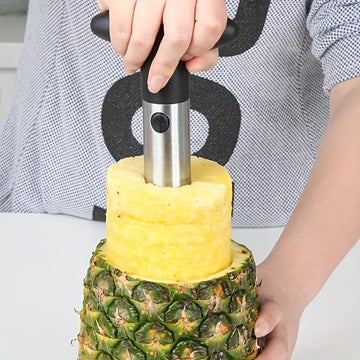 1 Pieza, Descorazonador Y Rebanador De Piña De Acero Inoxidable, Herramienta De Cocina Fácil De Usar Para La Eliminación Y Cortado De La Núcleo De La Piña Sin Esfuerzo