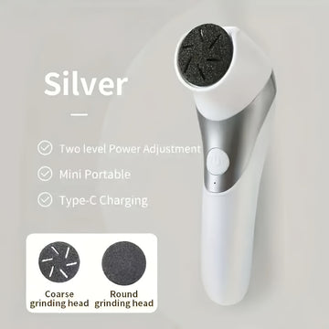 Limpiador de Pies Eléctrico Portátil con Doble Cabezal Recargable USB, Kit Práctico para el Cuidado de los Pies y Regalo Perfecto para Pedicura, Incluye Batería Recargable de 700mAh