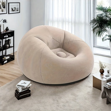 1 juego de sofá de patio, que incluye un gran sofá inflable manual y una silla de escritorio para una persona, fácil de transportar, hecha de material de PVC duradero, adecuada para salas de estar interiores y exteriores.