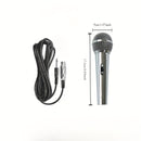 Micrófono de bobina móvil con cable universal, micrófono de karaoke clásico plateado con altavoz de varilla extensible, micrófono de mano para grabación con altavoz portátil, compatible con mezcladoras, DVD, grabaciones, transmisiones en vivo, altavoces