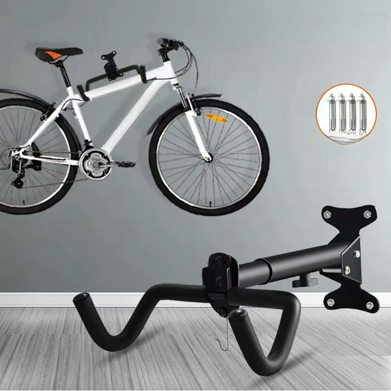 Soporte para bicicleta de metal resistente, soporte negro impermeable con gran capacidad de carga para uso en interiores/exteriores, 1 unidad