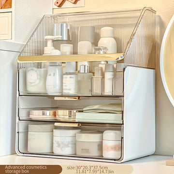 Organizador de Maquillaje de Gran Capacidad con Cajones - Caja de Almacenamiento para Cosméticos, Perfumes y Cuidado de la Piel para Tocador y Encimera de Baño, Organizadores de Maquillaje