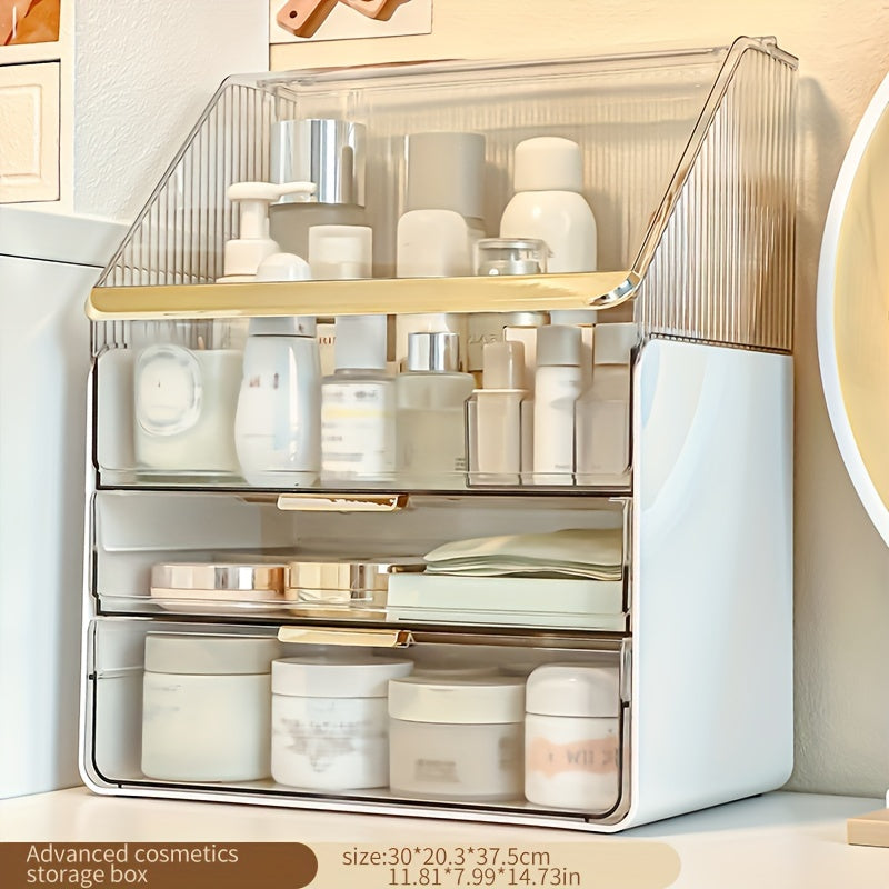 Organizador de Maquillaje de Gran Capacidad con Cajones - Caja de Almacenamiento para Cosméticos, Perfumes y Cuidado de la Piel para Tocador y Encimera de Baño, Organizadores de Maquillaje